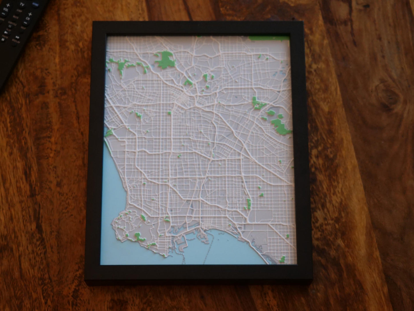 3D Los Angeles Street Map - Framed