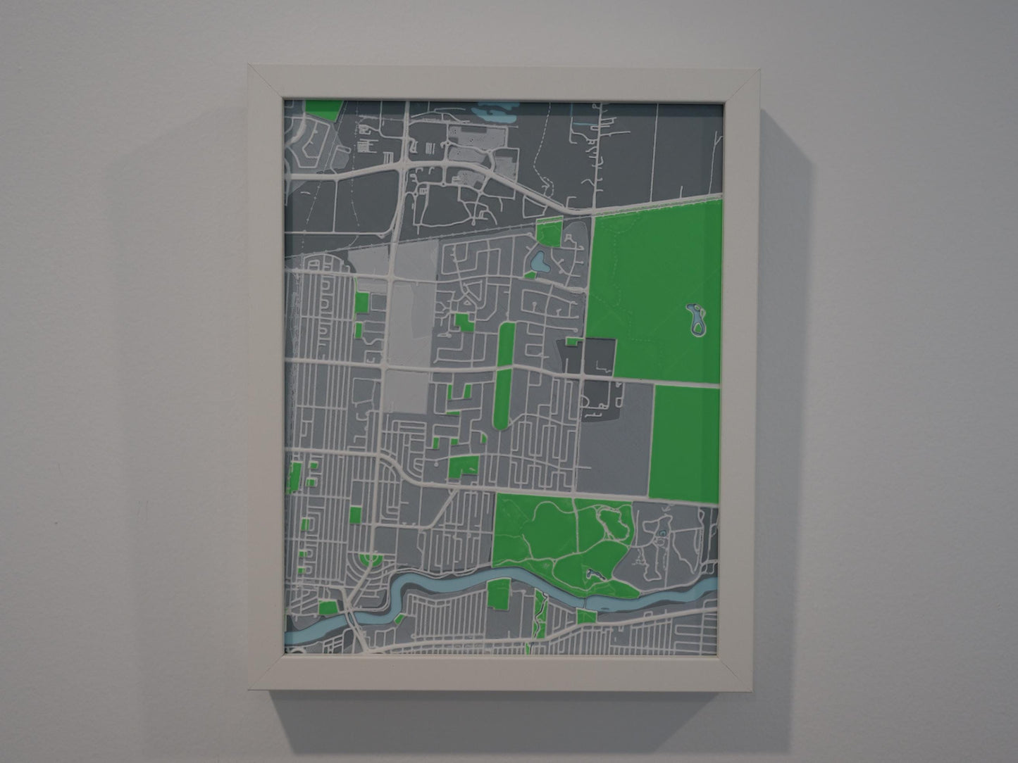 Tuxedo, Winnipeg 3D Street Map - Framed