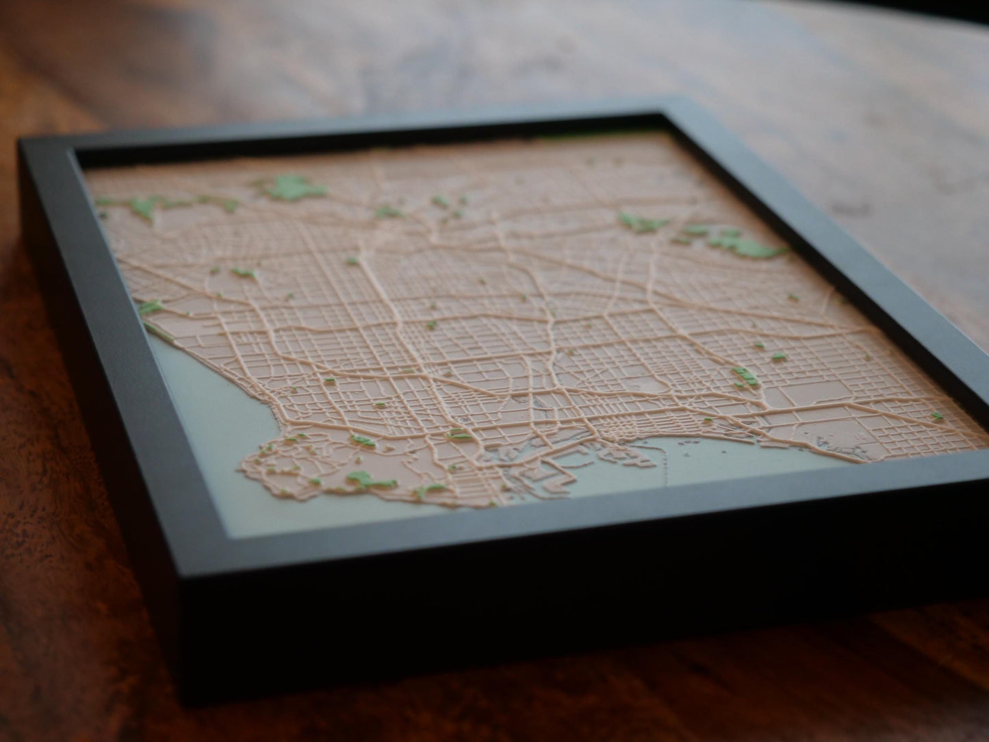 3D Los Angeles Street Map - Framed