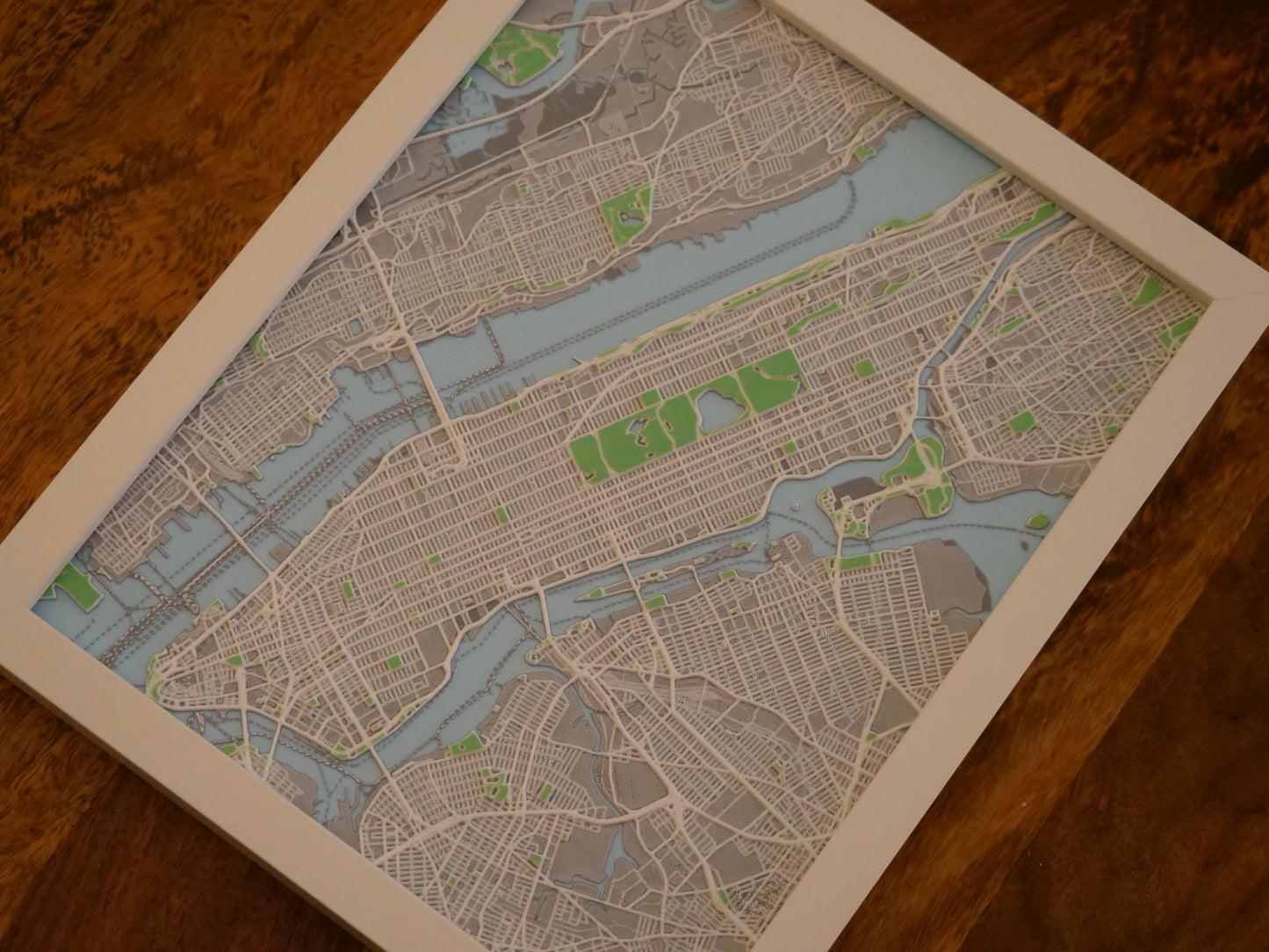 New York 3D City Street Map - Framed