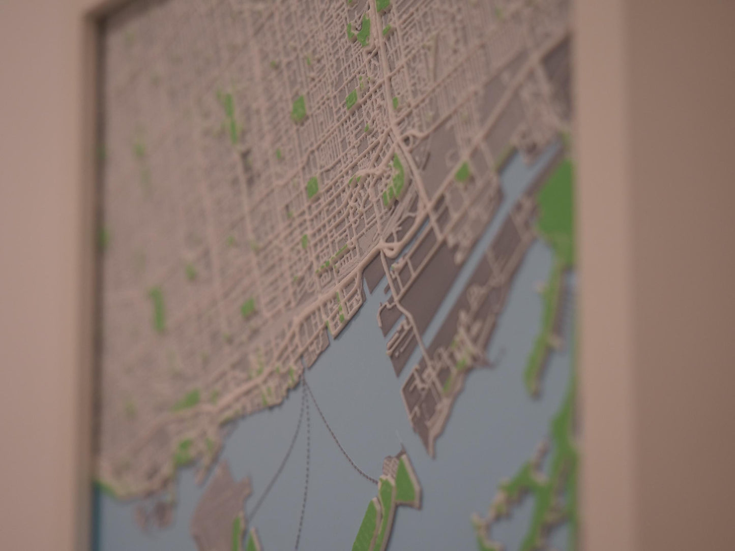 3D Toronto Street Map - Framed
