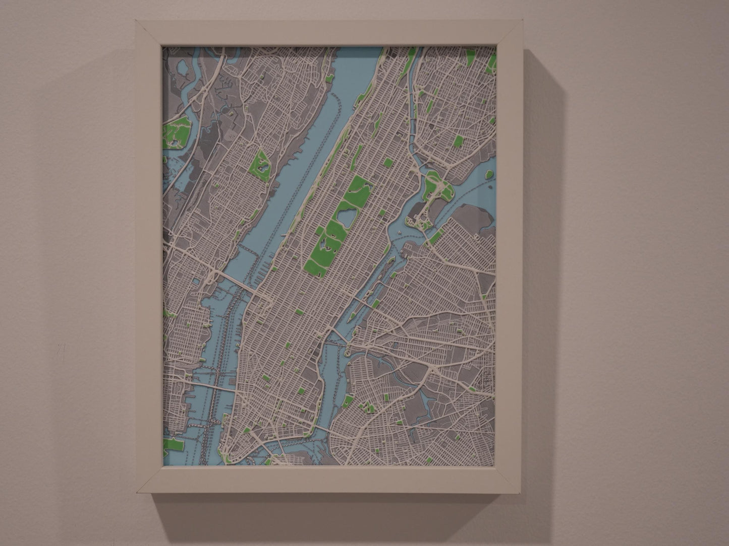New York 3D City Street Map - Framed