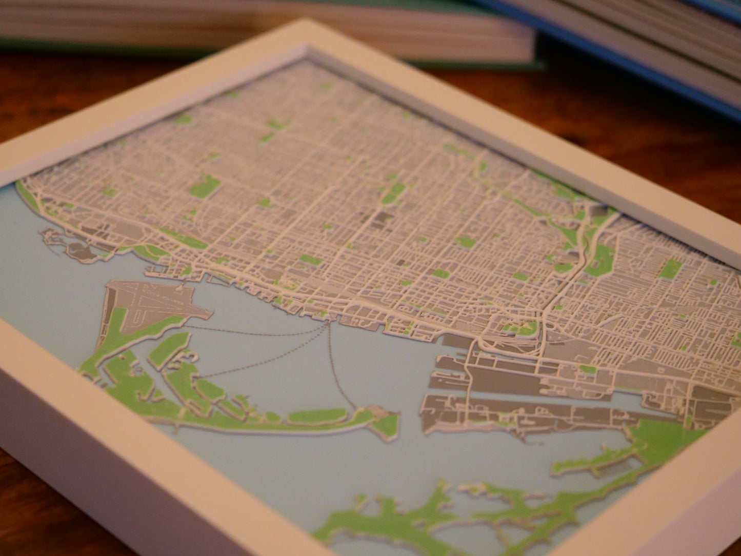 3D Toronto Street Map - Framed