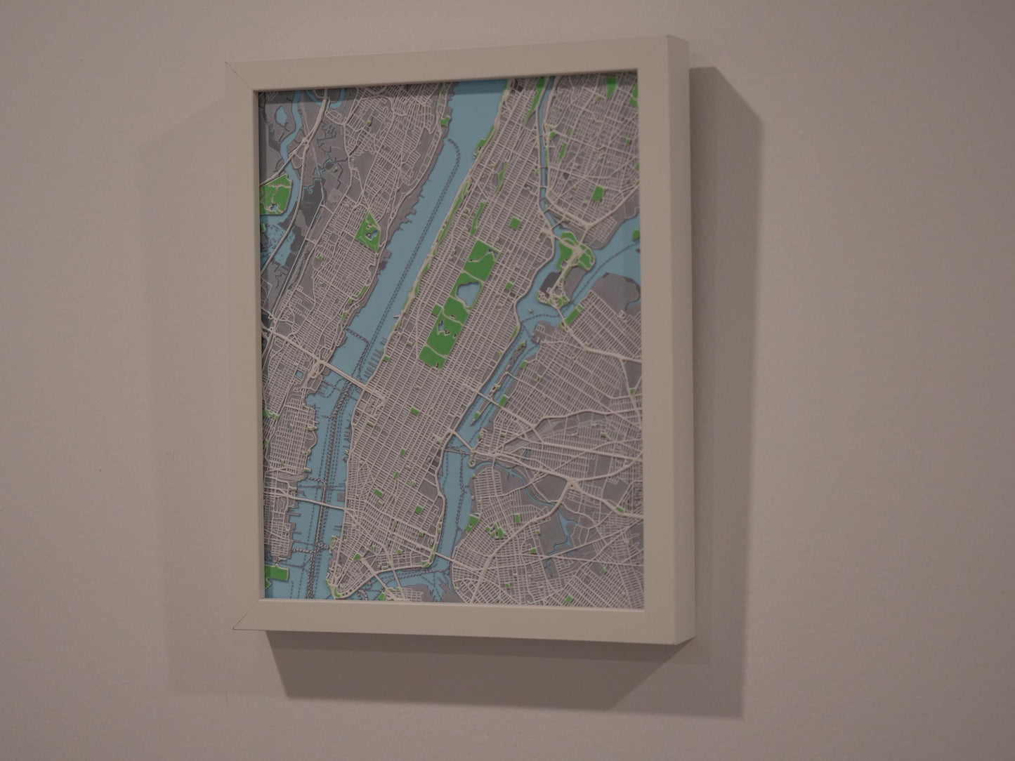 New York 3D City Street Map - Framed
