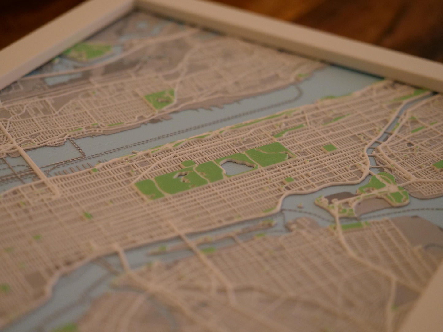 New York 3D City Street Map - Framed