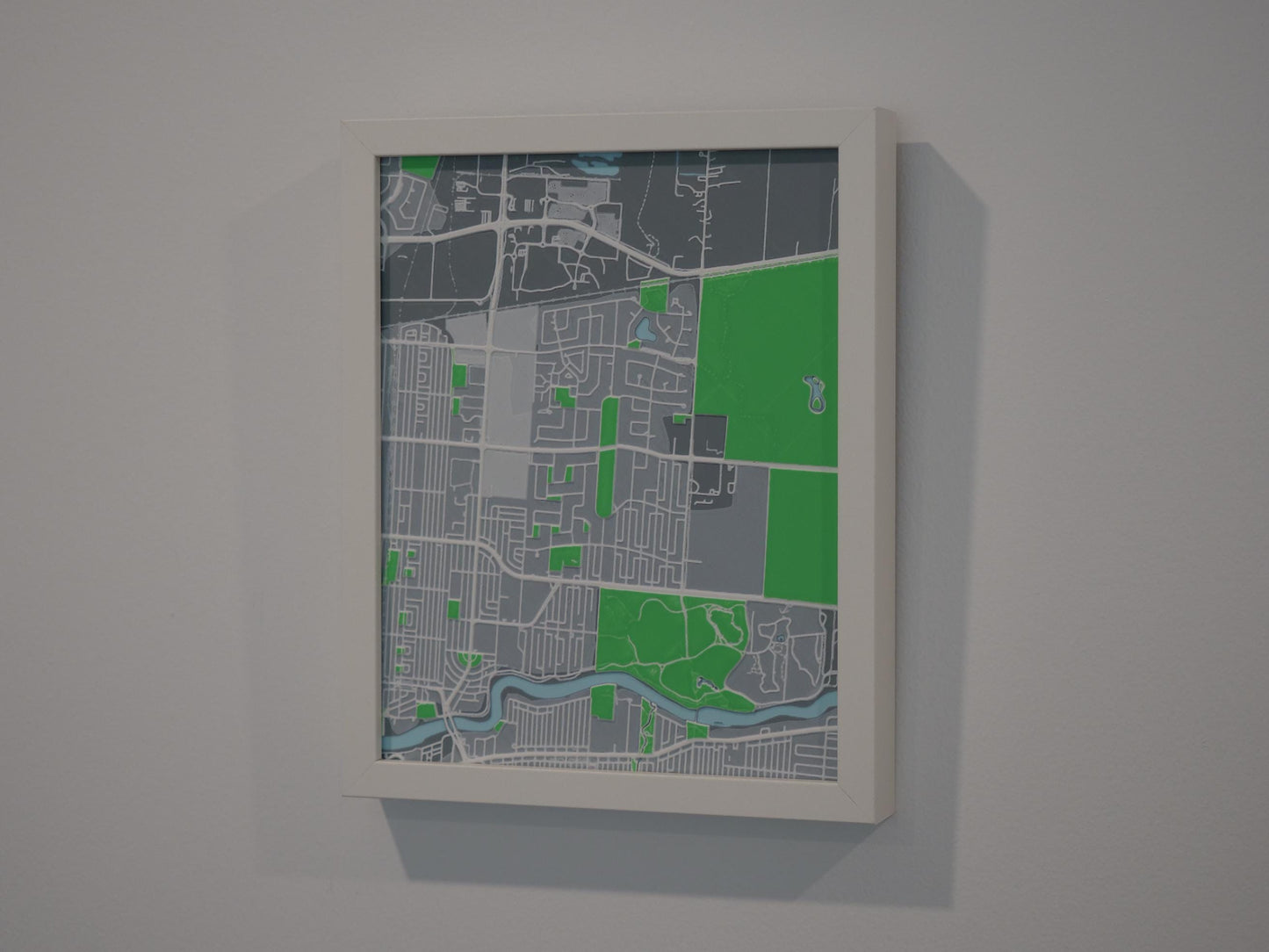 Tuxedo, Winnipeg 3D Street Map - Framed