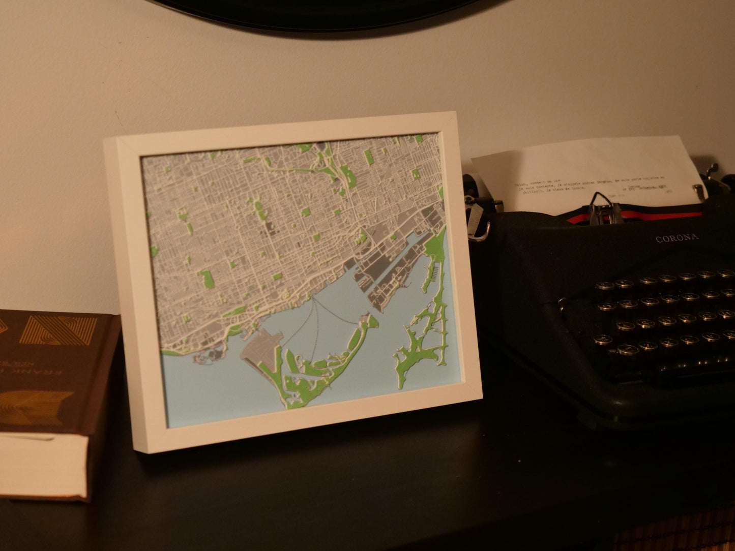 3D Toronto Street Map - Framed