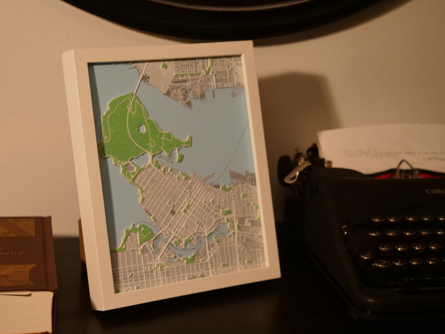 3D Vancouver Street Map - Framed