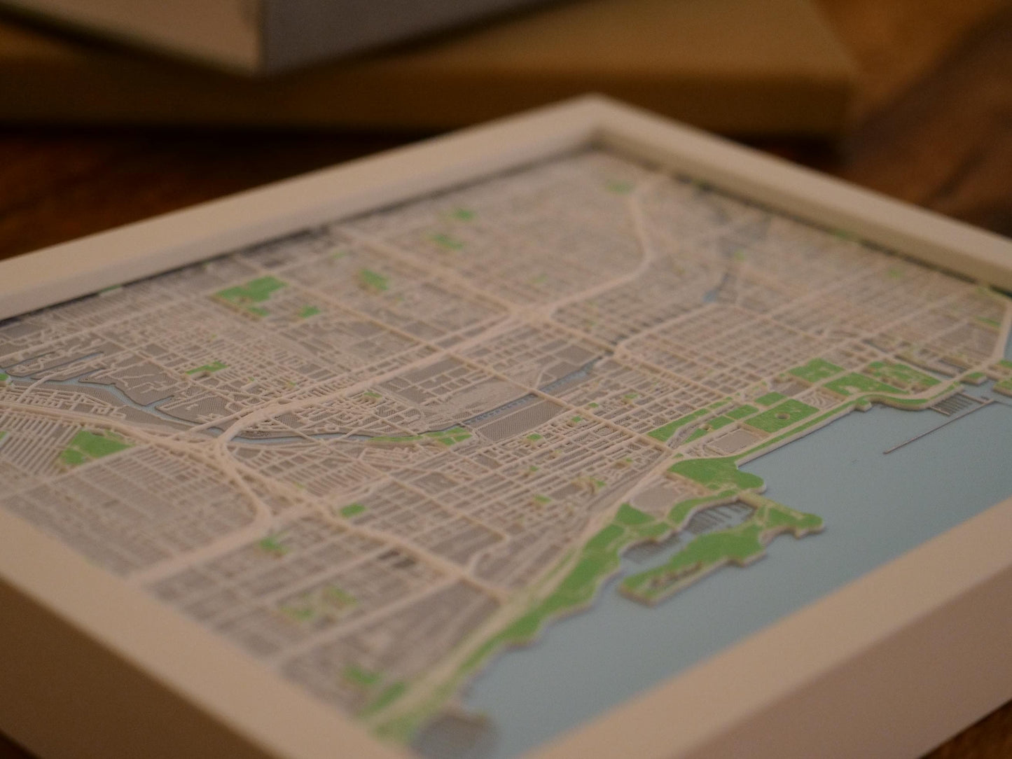 Chicago 3D Street Map - Framed