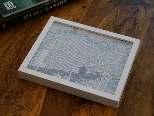 River Heights, Winnipeg 3D Street Map - Framed