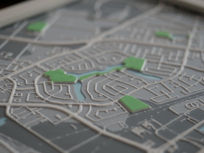 Lindenwoods, Winnipeg 3D Street Map - Framed