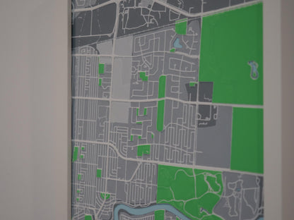 Tuxedo, Winnipeg 3D Street Map - Framed