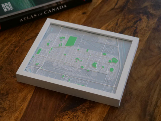 Transcona, Winnipeg 3D Street Map - Framed