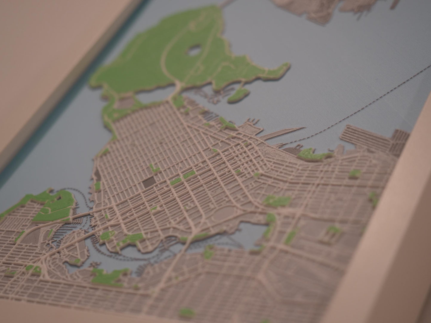 3D Vancouver Street Map - Framed