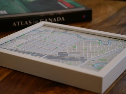 River Heights, Winnipeg 3D Street Map - Framed