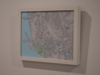 Manila 3D Street Map - Framed