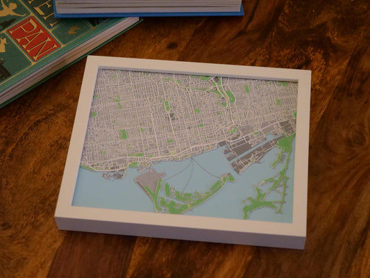 3D Toronto Street Map - Framed