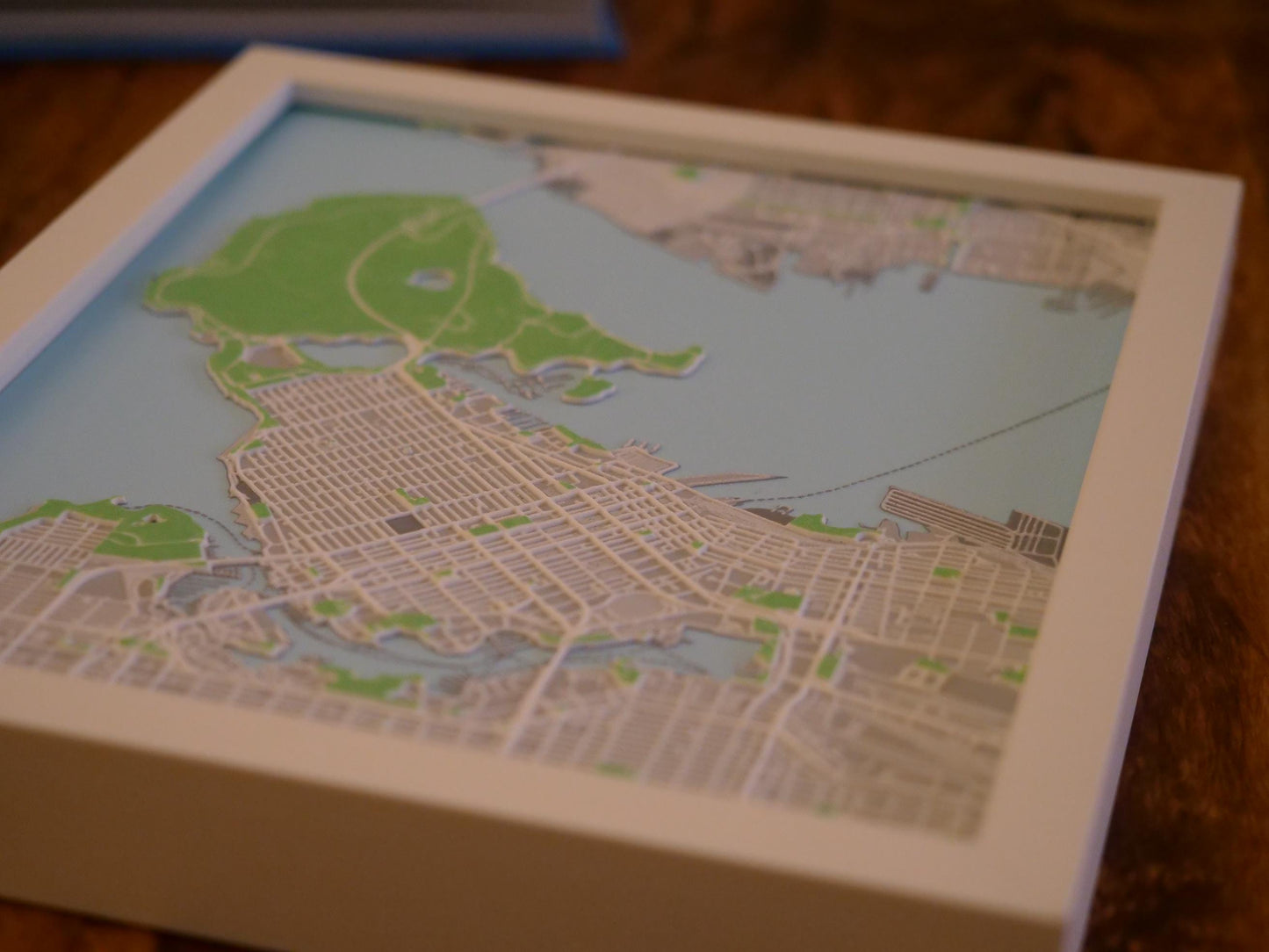 3D Vancouver Street Map - Framed