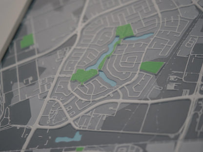 Lindenwoods, Winnipeg 3D Street Map - Framed