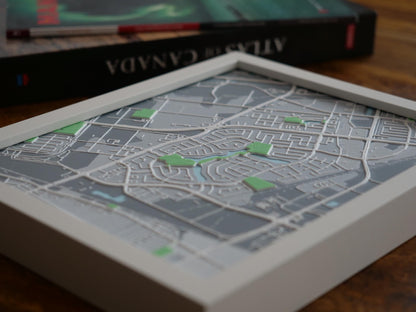 Lindenwoods, Winnipeg 3D Street Map - Framed