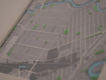 River Heights, Winnipeg 3D Street Map - Framed