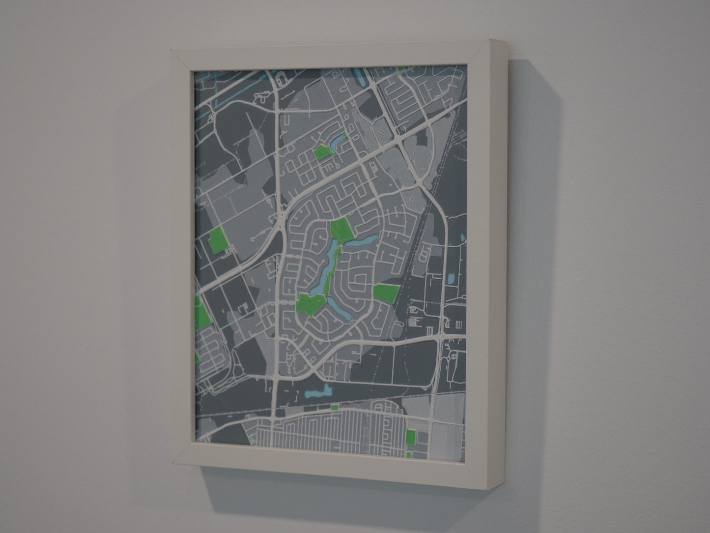 Lindenwoods, Winnipeg 3D Street Map - Framed