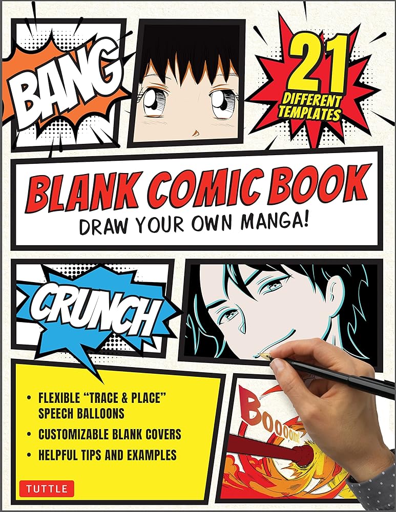 Blank Comic Book: Draw Your Own Manga! (84 Blank Pages of 21 Different Templates) cover image