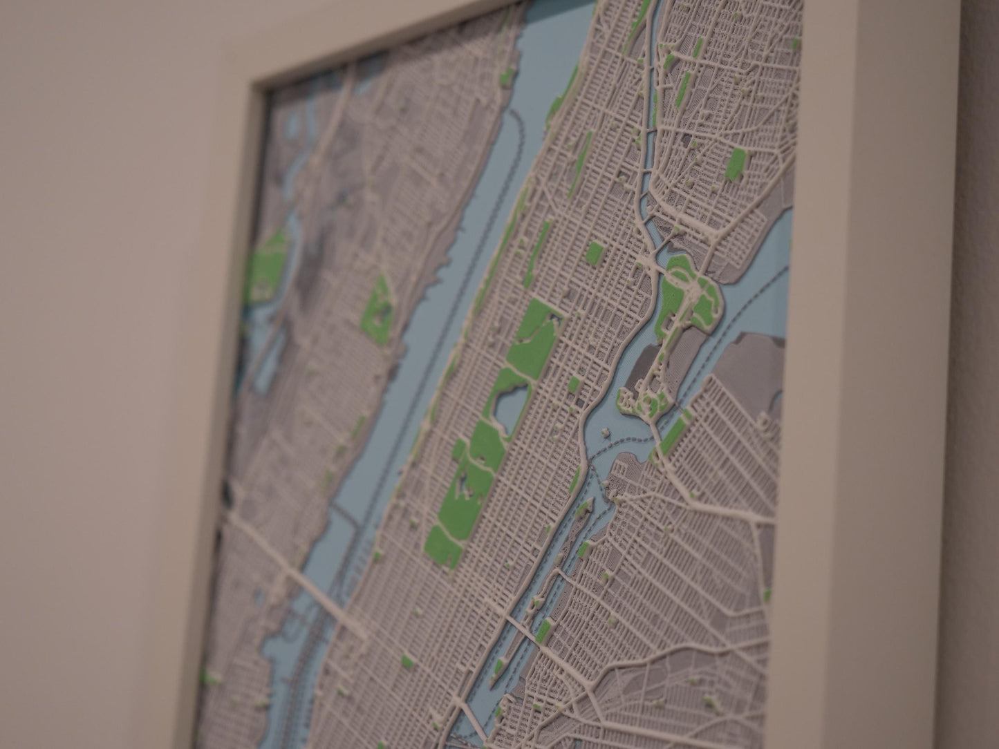 New York 3D City Street Map - Framed