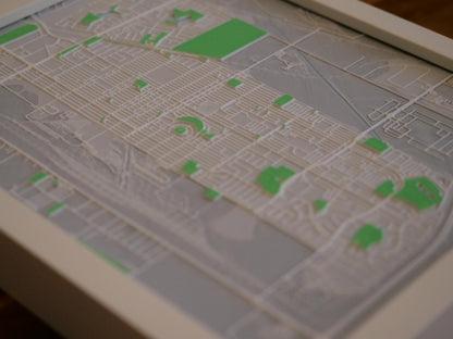 Transcona, Winnipeg 3D Street Map - Framed