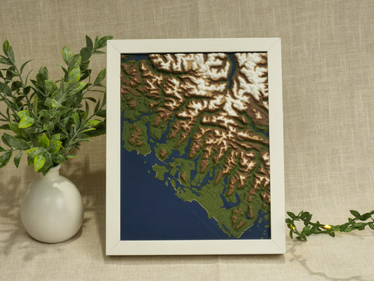 Tofino, BC - Framed 25x20cm Map