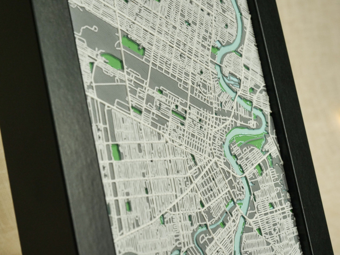 Winnipeg Downtown - Framed 18x13cm Map