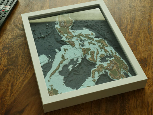 The Phillipines Relief Map - Framed 25x20cm