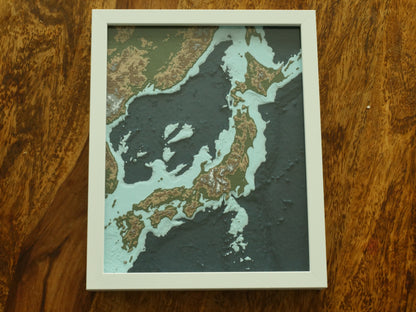 Japan Relief Map - Framed 25x20cm