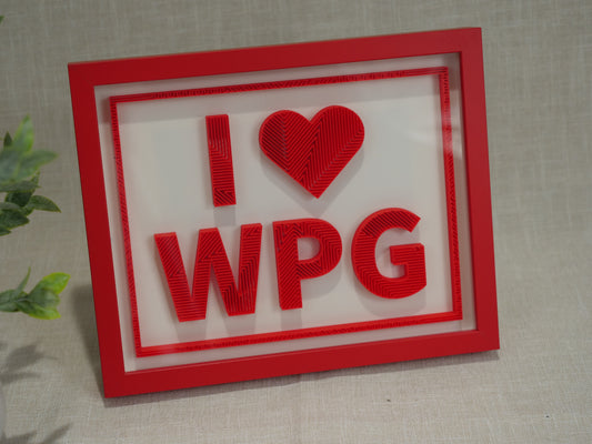I Love Winnipeg - Framed 25x20cm Art (Red)