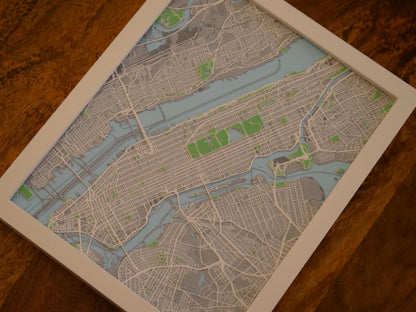 New York 3D City Street Map - Framed