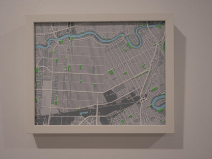 River Heights, Winnipeg 3D Street Map - Framed