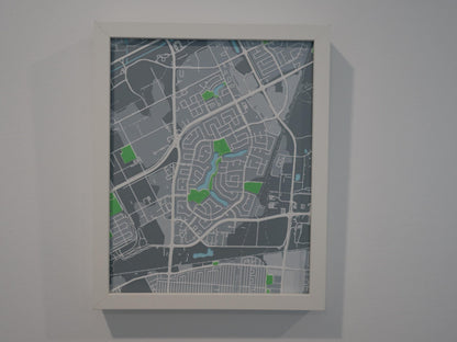 Lindenwoods, Winnipeg 3D Street Map - Framed
