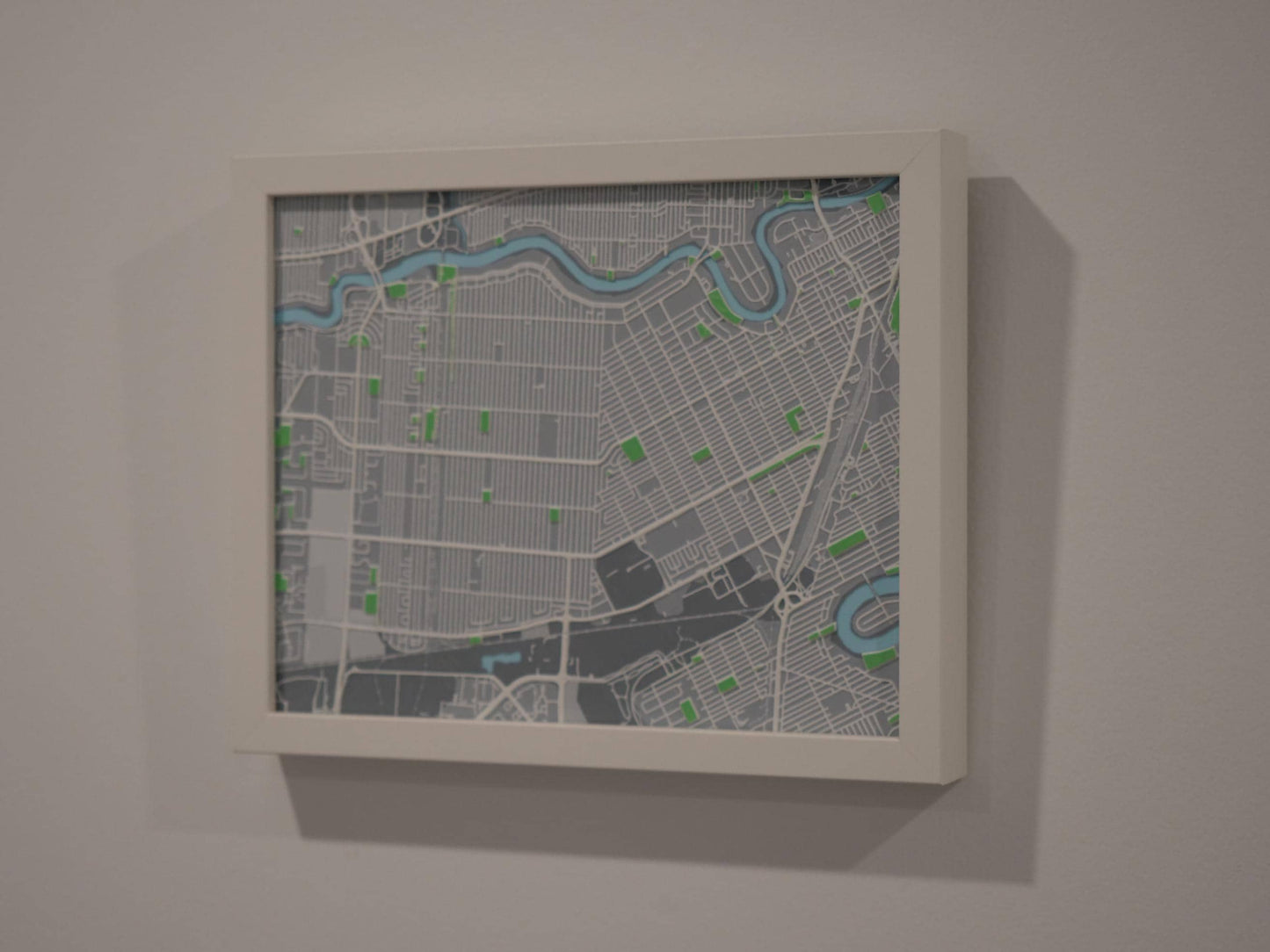 River Heights, Winnipeg 3D Street Map - Framed
