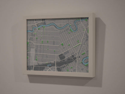 River Heights, Winnipeg 3D Street Map - Framed