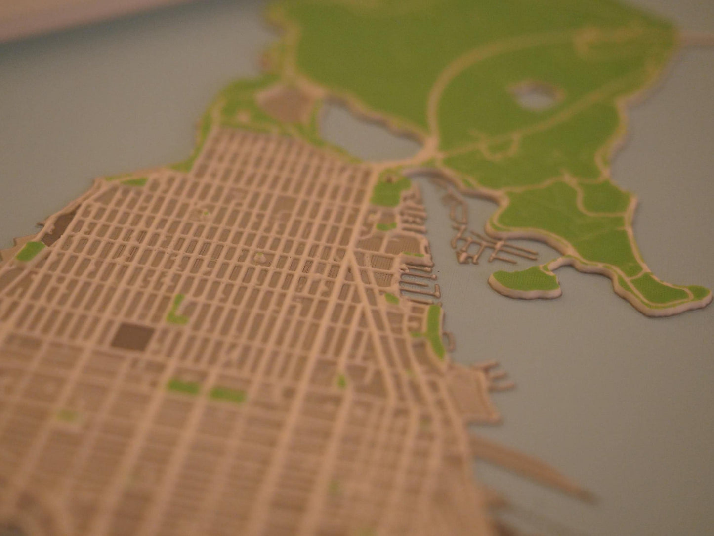 3D Vancouver Street Map - Framed