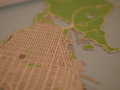 3D Vancouver Street Map - Framed
