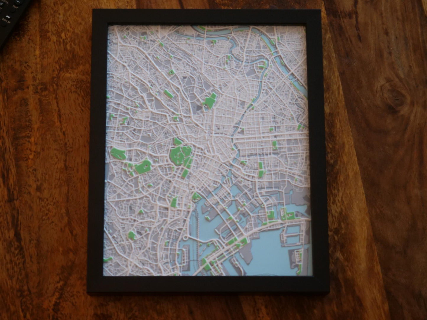 3D Tokyo Street Map - Framed