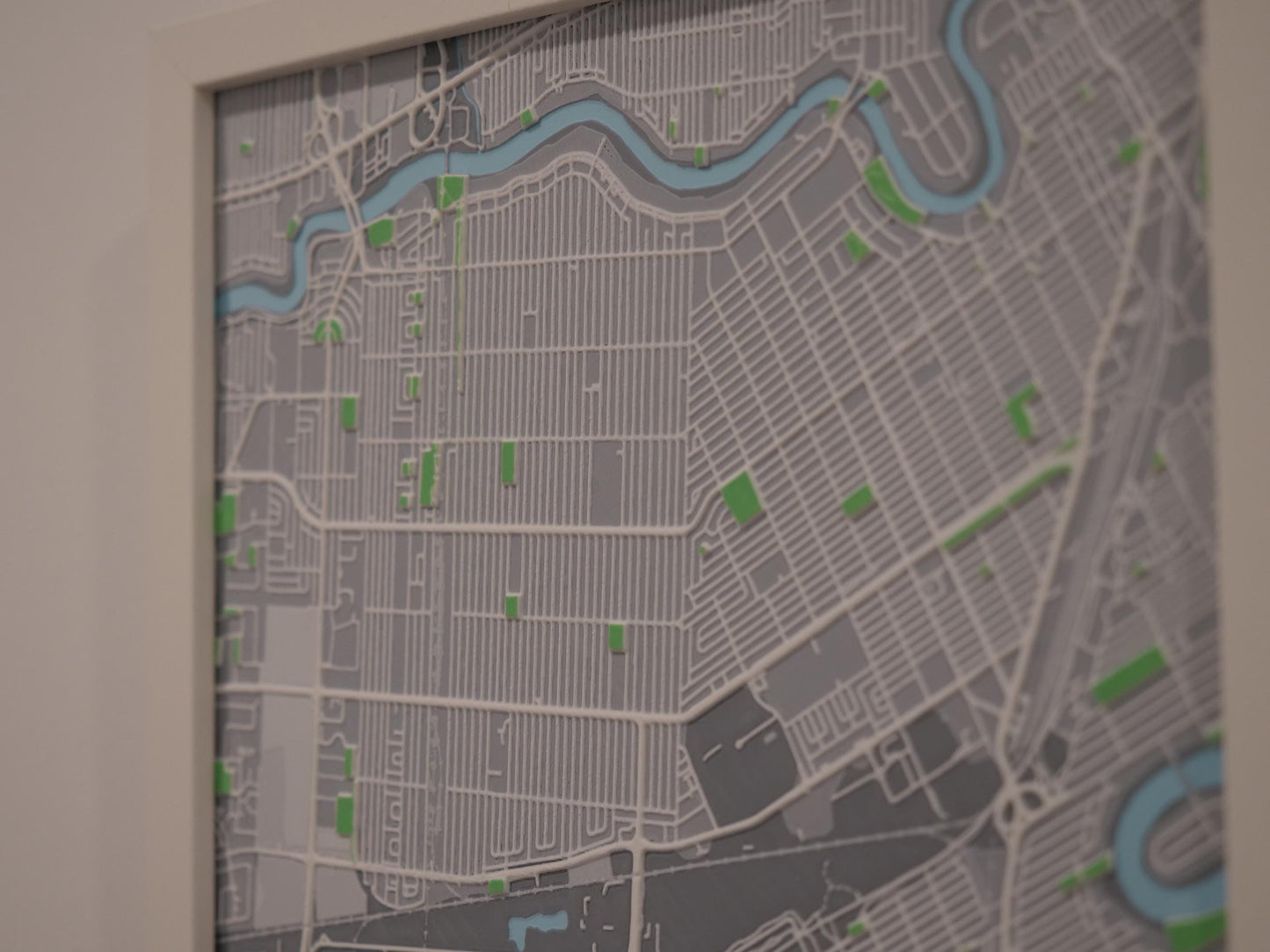River Heights, Winnipeg 3D Street Map - Framed