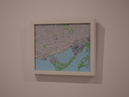 3D Toronto Street Map - Framed