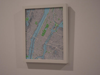 New York 3D City Street Map - Framed