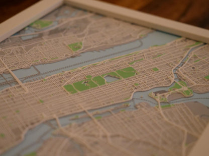 New York 3D City Street Map - Framed