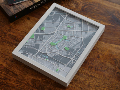 Lindenwoods, Winnipeg 3D Street Map - Framed
