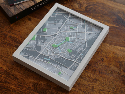 Lindenwoods, Winnipeg 3D Street Map - Framed
