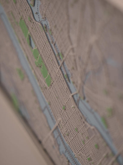 New York 3D City Street Map - Framed