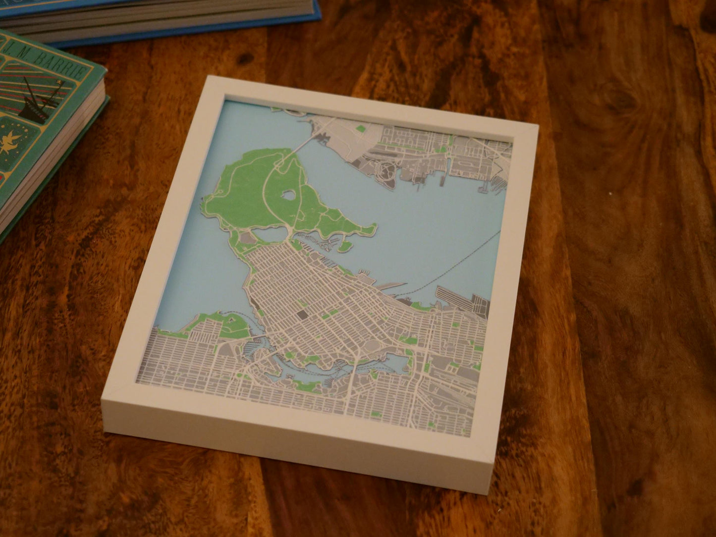3D Vancouver Street Map - Framed
